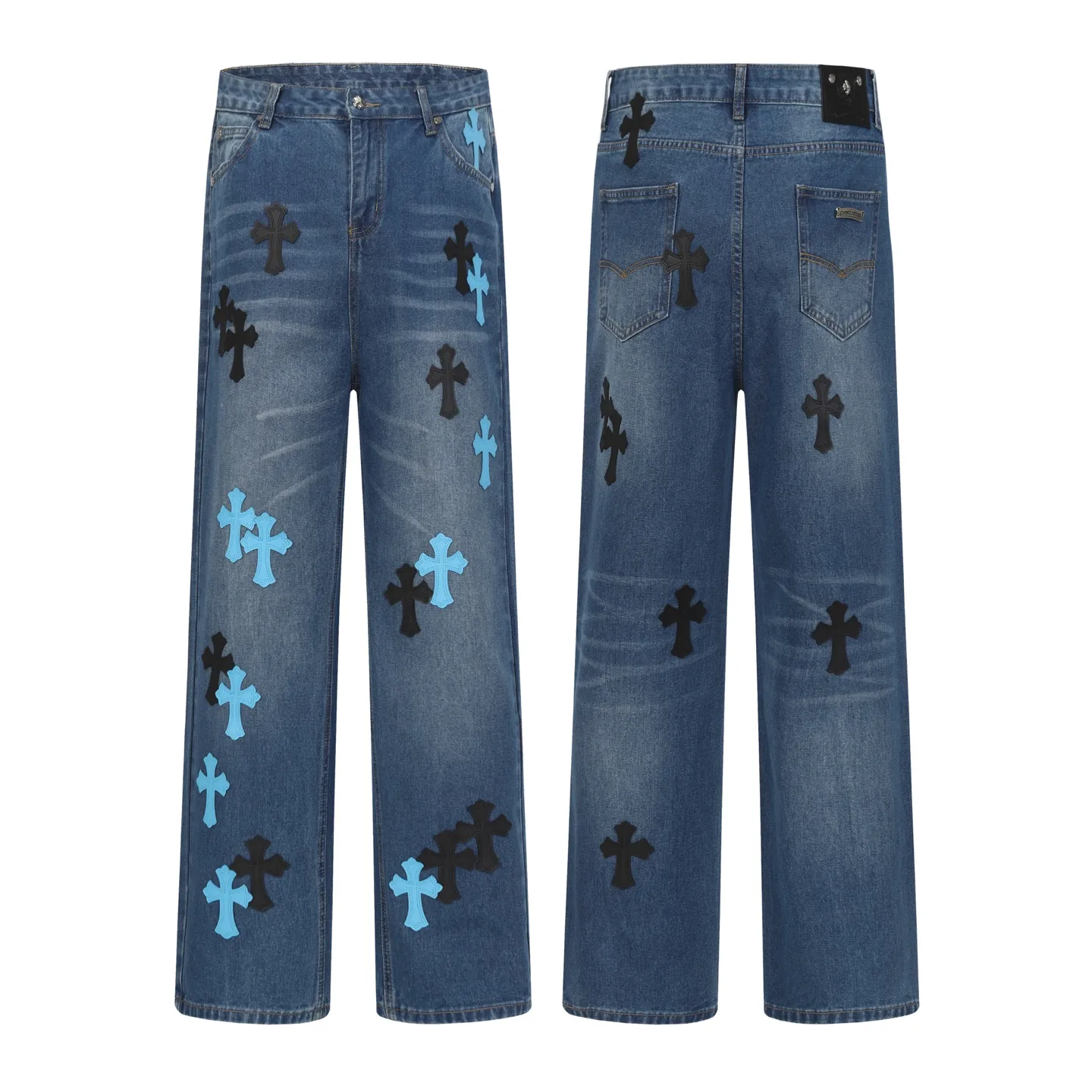 P270 Cross-border model, please do not place an order if you are pursuing quality - Chrome Hearts/Chrome Hearts Cross ✝️ Inlaid embroidered washed jeans, trousers and casual pants - High weight, high density and high quality. The wool is soft, delicate and skin-friendly. It feels soft and silky. It has excellent warmth and skin-friendly properties - Custom-woven and dyed, no color difference. No matter the fabric or workmanship details, it beats the ordinary version on the market - Hardware zipper accessories are all customized, full of details -Colour: washed blue -Size: 28 30 32 34 36